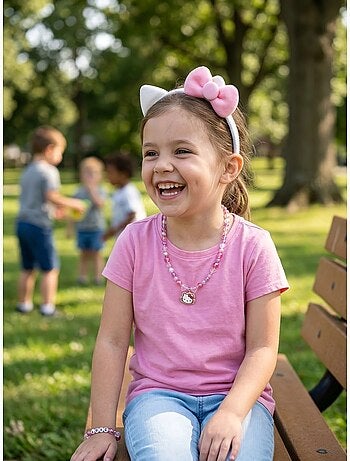Collana bambina ciondolo testa di gatto Hello Kitty Sanrio