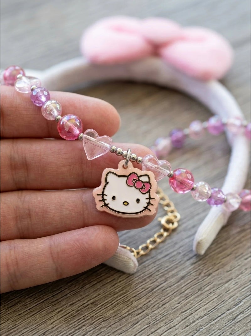 Collana bambina ciondolo testa di gatto Hello Kitty Sanrio Multicolore - Kiabi