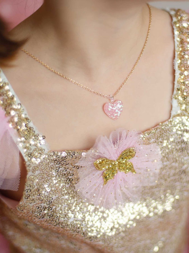 Collana bambina cuore glitter | Great Pretenders Rosa - Kiabi