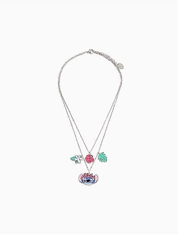 Collana con ciondoli stitch, argento