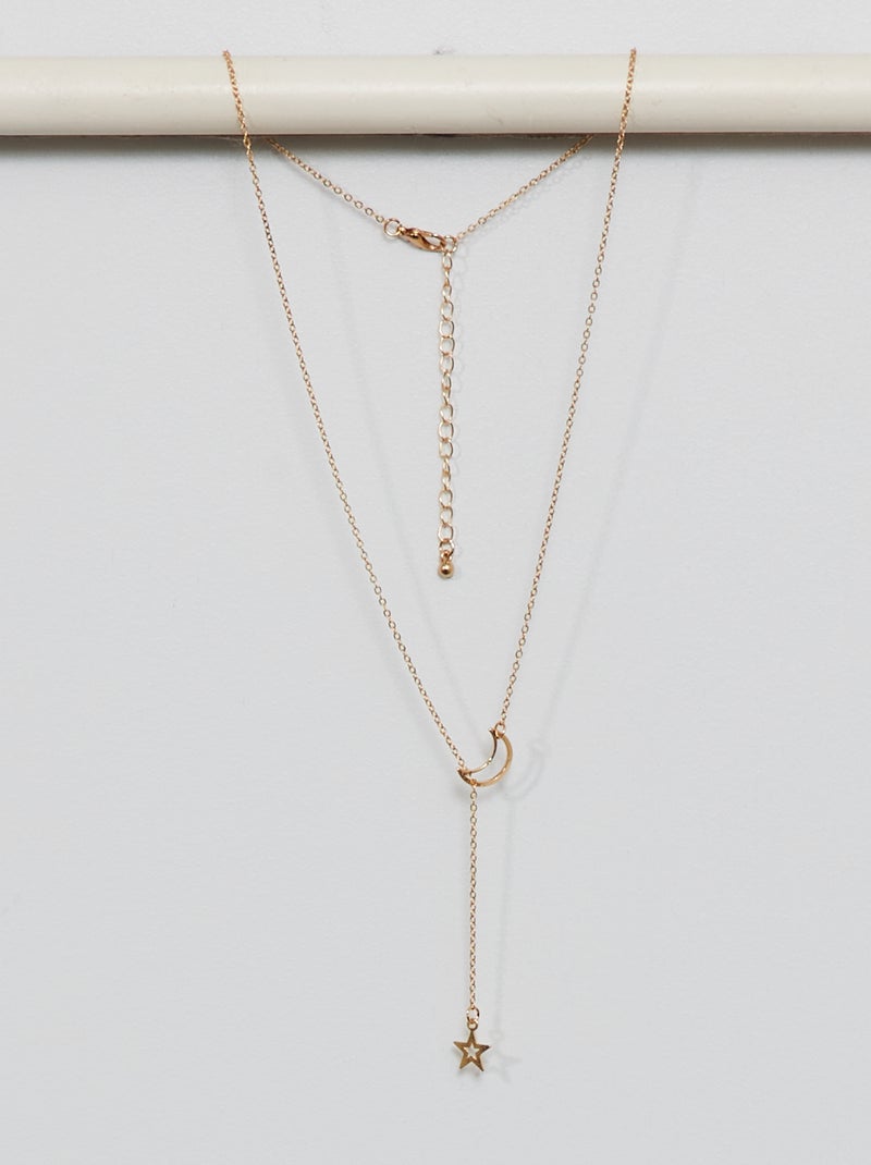 Collana con ciondolo 'luna' e 'stella' dorato - Kiabi