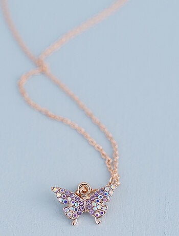 Collana con farfalla in strass | Great Pretenders