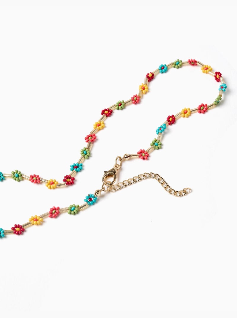 Collana con perline floreali Multicolore - Kiabi