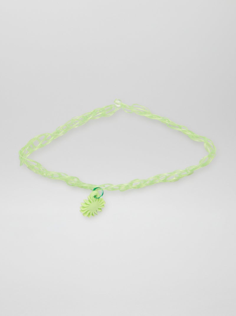 Collana girocollo elastica - VERDE - 3.50