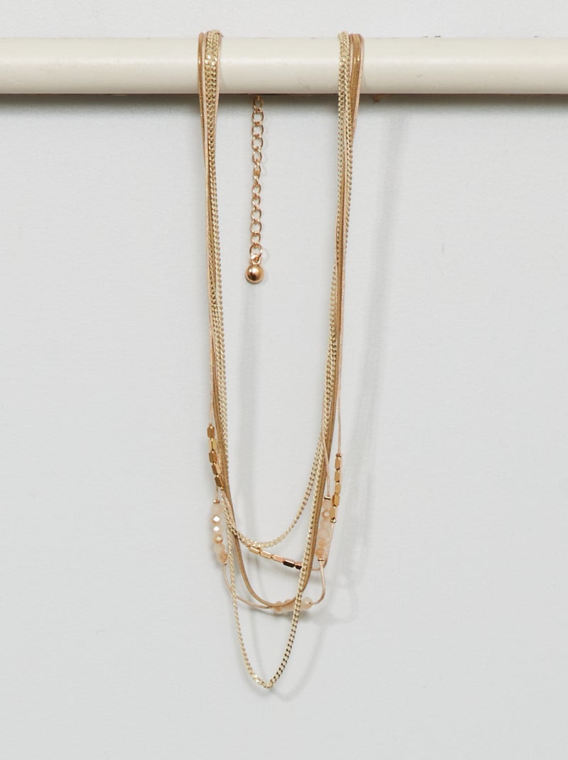 Collana multifilo con catene e perle BEIGE - Kiabi