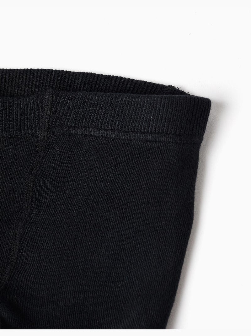 Collant a costine in maglia anti-pilling Nero Nero - Kiabi