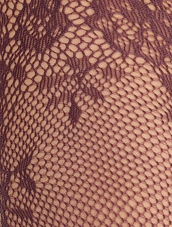 Collant a fiori effetto pizzo