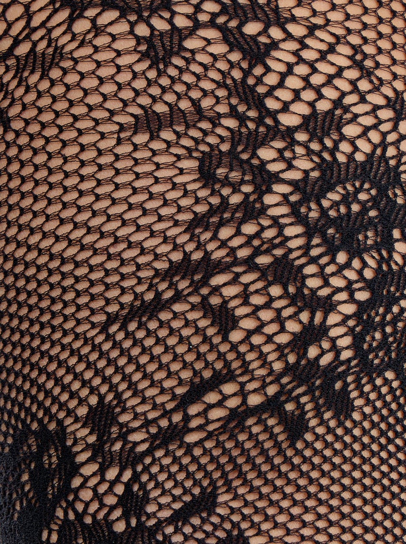 Collant a fiori effetto pizzo Nero - Kiabi