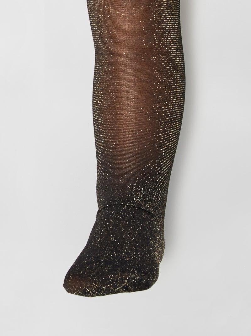 Collant a pois con paillettes nero - Kiabi