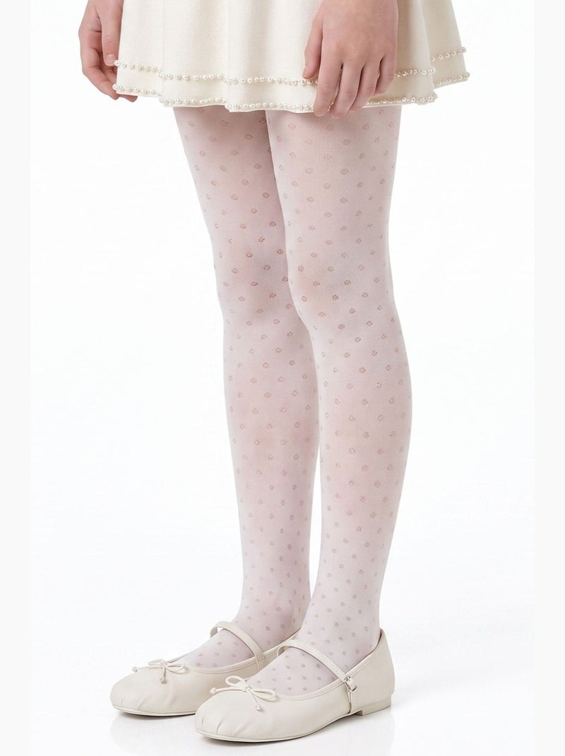 Collant bambina mini dotted a pois penti Bianco - Kiabi