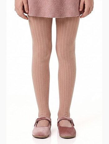 Collant bambina pretty a coste in cotone, paio penti