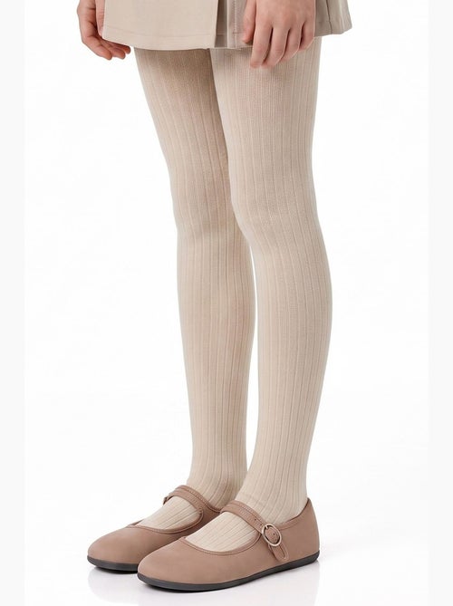 Collant bambina pretty a coste in cotone, paio penti - Kiabi