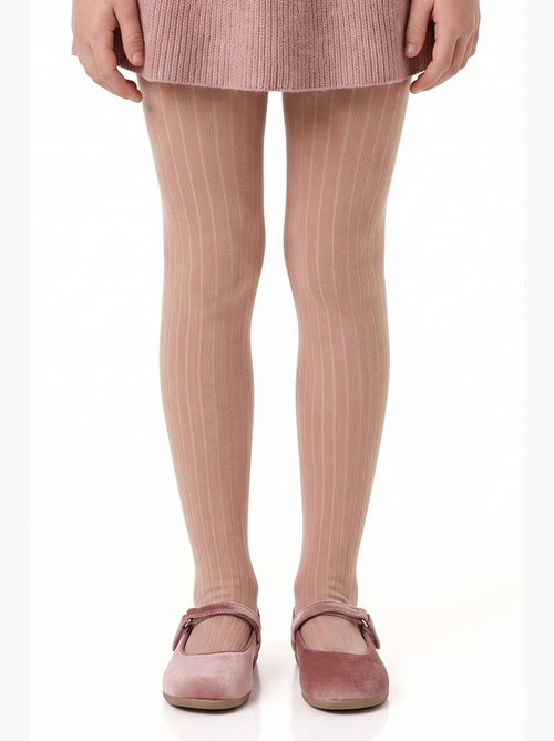 Collant bambina pretty a coste in cotone, paio penti - Kiabi