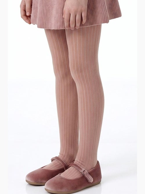 Collant bambina pretty a coste in cotone, paio penti - Kiabi