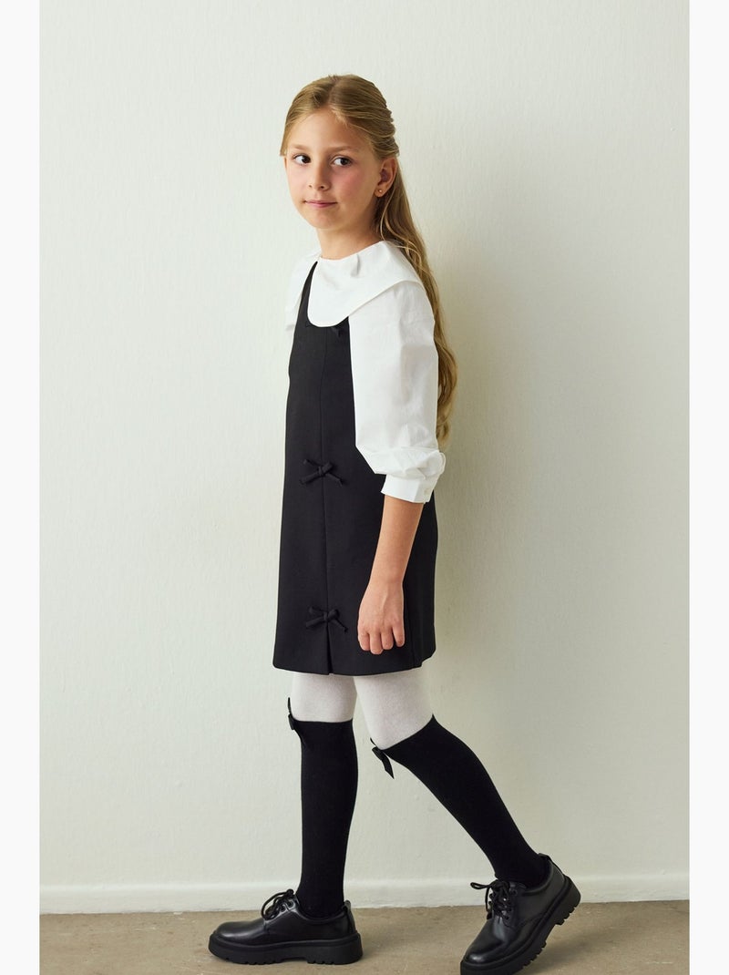 Collant bambina pretty ribbon penti Nero - Kiabi