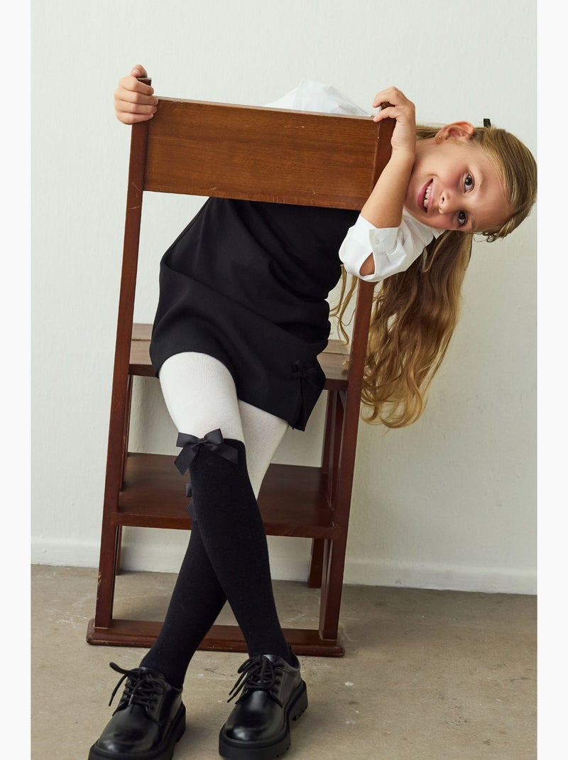 Collant bambina pretty ribbon penti Nero - Kiabi