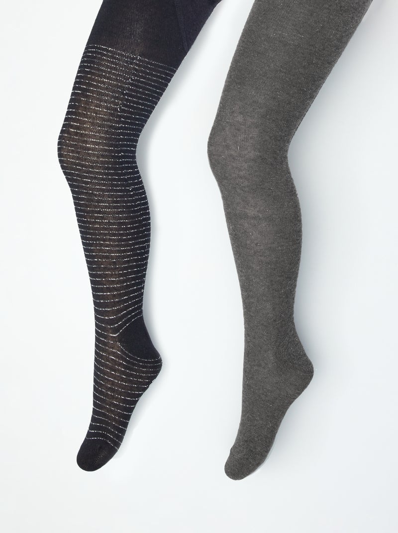 Collant con motivi a fantasia - Set di 2 NERO - Kiabi