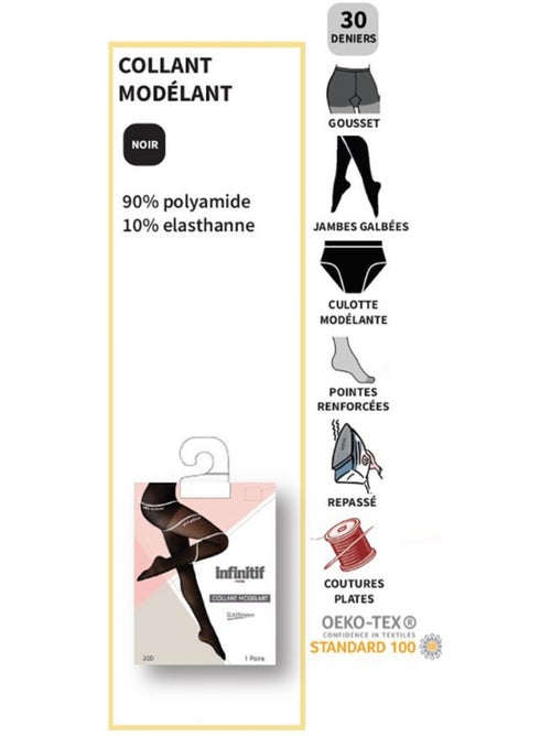Collant Donna Comfort e Qualità INFINITIF - Confezione da 2 - Kiabi