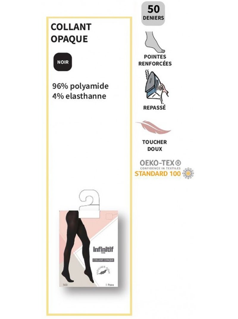 Collant Donna Comfort e Qualità INFINITIF - Confezione da 2 Multicolore - Kiabi