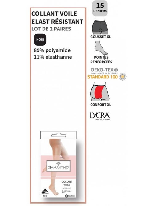 Collant Donna Comfort e Resistenza DIAMANTINO - Confezione da 4 - Kiabi Collant Donna Comfort e Resistenza DIAMANTINO - Confezione da 4 - Kiabi