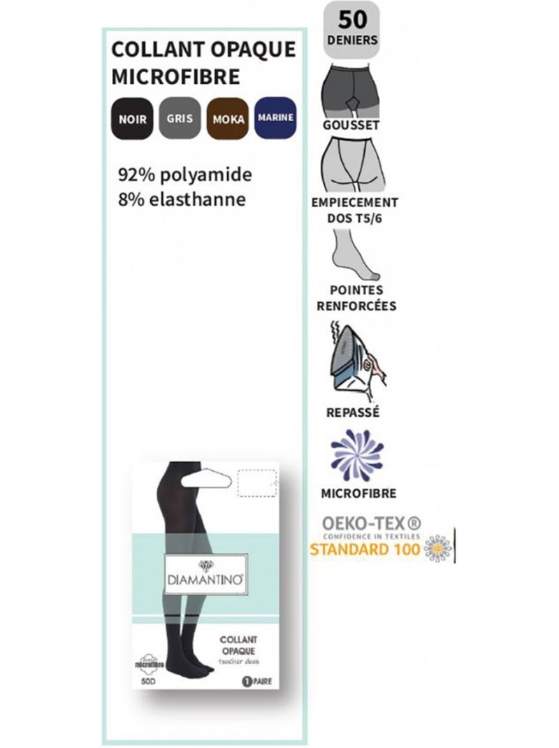 Collant Donna Comfort e Resistenza DIAMANTINO Grigio - Kiabi