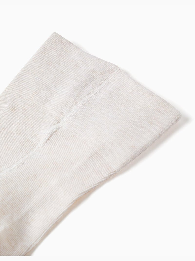 Collant in cotone a vita alta Beige chiaro - Kiabi