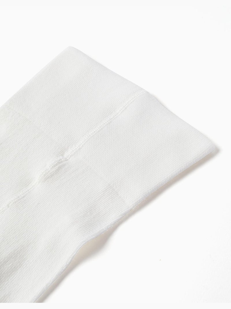 Collant in cotone a vita alta Bianco - Kiabi