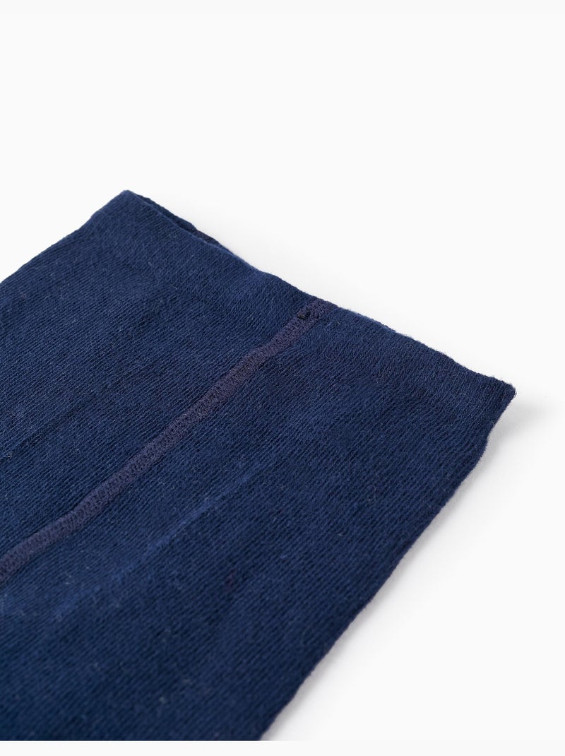 Collant in cotone con fiocco di raso Blu scuro - Kiabi