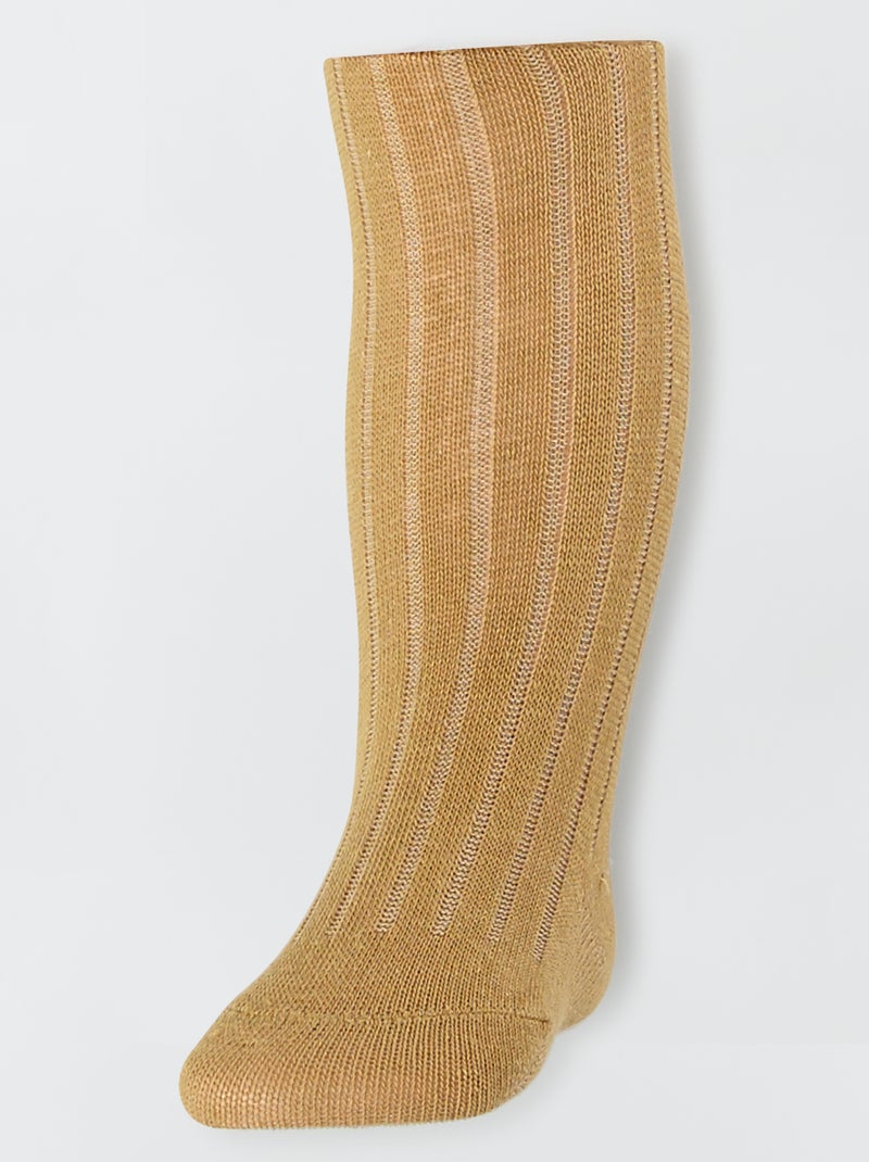 Collant in maglia a coste GIALLO - Kiabi