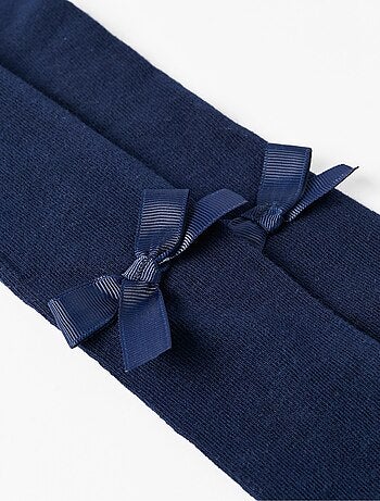 Collant in maglia di cotone con fiocco
