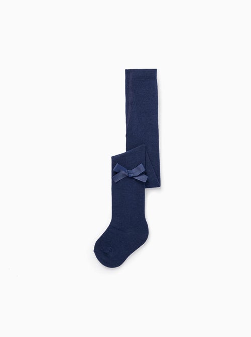Collant in maglia di cotone con fiocco - Kiabi