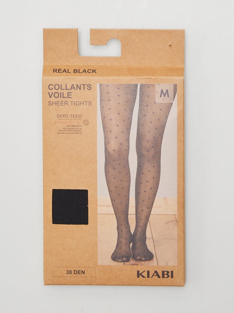 Collant in plumetis nero - Kiabi