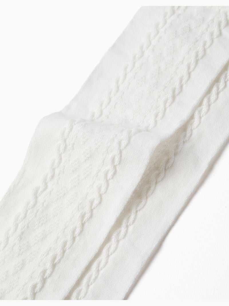 Collant lavorati a maglia con jacquard Bianco - Kiabi