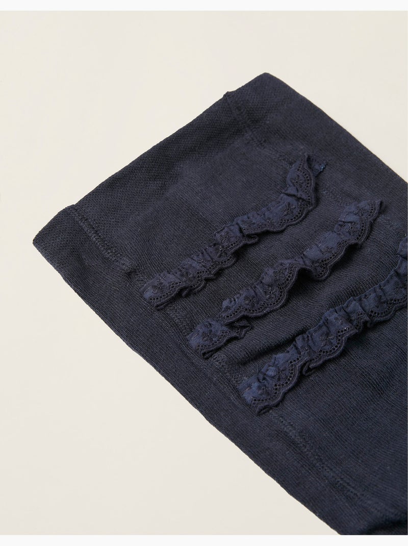 Collant lavorati a maglia con volant Blu scuro - Kiabi