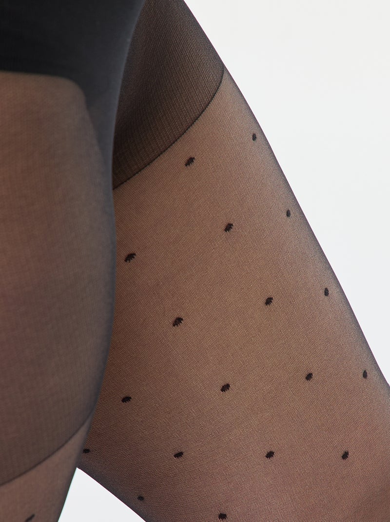 Collant leggeri a pois Nero - Kiabi