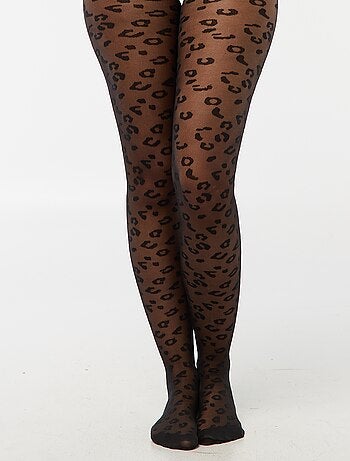 Collant leggeri fantasia motivo leopardato