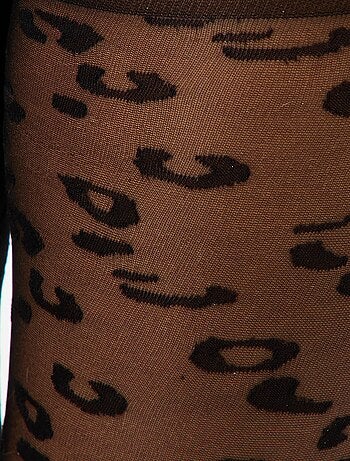 Collant leggeri fantasia motivo leopardato
