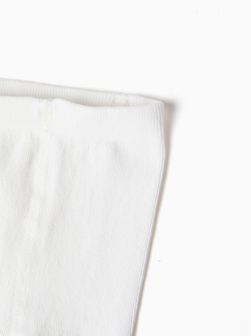 Collant lisci in maglia con trattamento anti-pilling Bianco - Kiabi