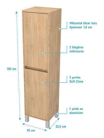 Colonna bagno a 2 ante