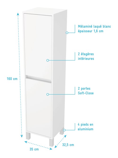 Colonna bagno a 2 ante - Kiabi Colonna bagno a 2 ante - Kiabi