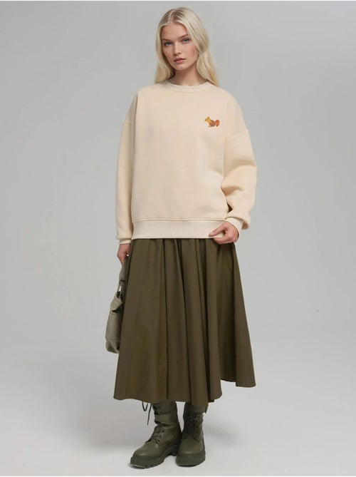 Comfort felpa girocollo con motivo animalier ricamato in rilievo hiccup - Kiabi