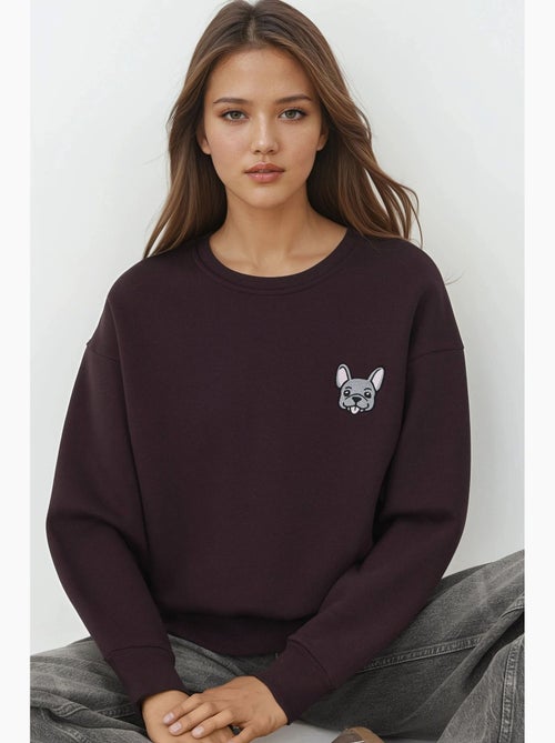 Comfort felpa girocollo con motivo animalier ricamato in rilievo hiccup - Kiabi