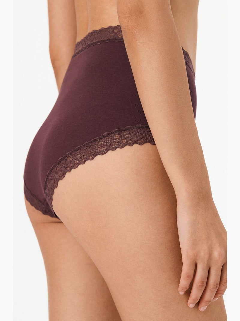 Comfy cotone slip a vita alta penti Rosso bordeaux - Kiabi