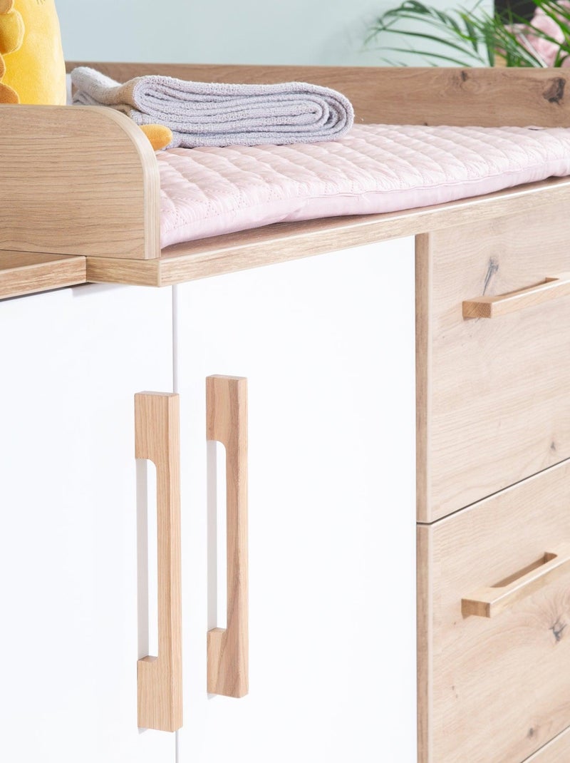Comò fasciatoio 2 ante e 3 cassetti decor rovere "Roba Lion" Bianco Marrone - Kiabi