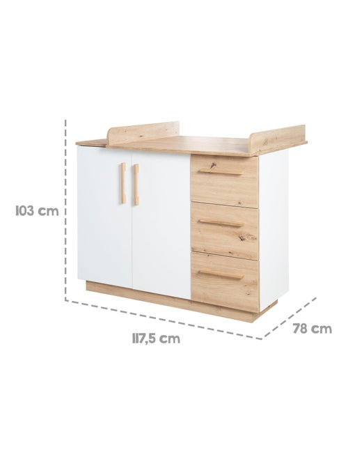 Comò fasciatoio 2 ante e 3 cassetti decor rovere "Roba Lion" - Kiabi