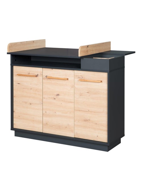 Comò fasciatoio 3 ante e vani aperti decor rovere "Roba Lenn" - Kiabi