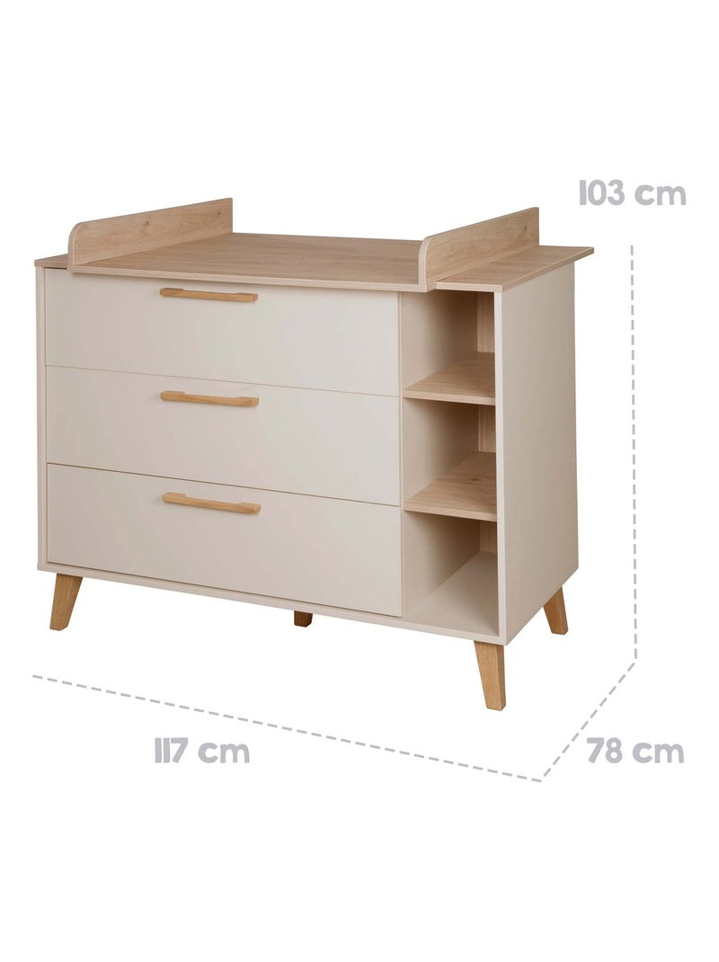 Comò fasciatoio evolutivo 3 cassetti 3 vani "Roba Jil" Beige conchiglia - Kiabi