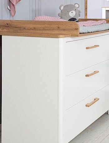 Comò fasciatoio evolutivo 3 cassetti effetto rovere – ROBA "Ava