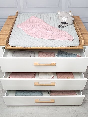 Comò fasciatoio evolutivo 3 cassetti effetto rovere – ROBA "Ava