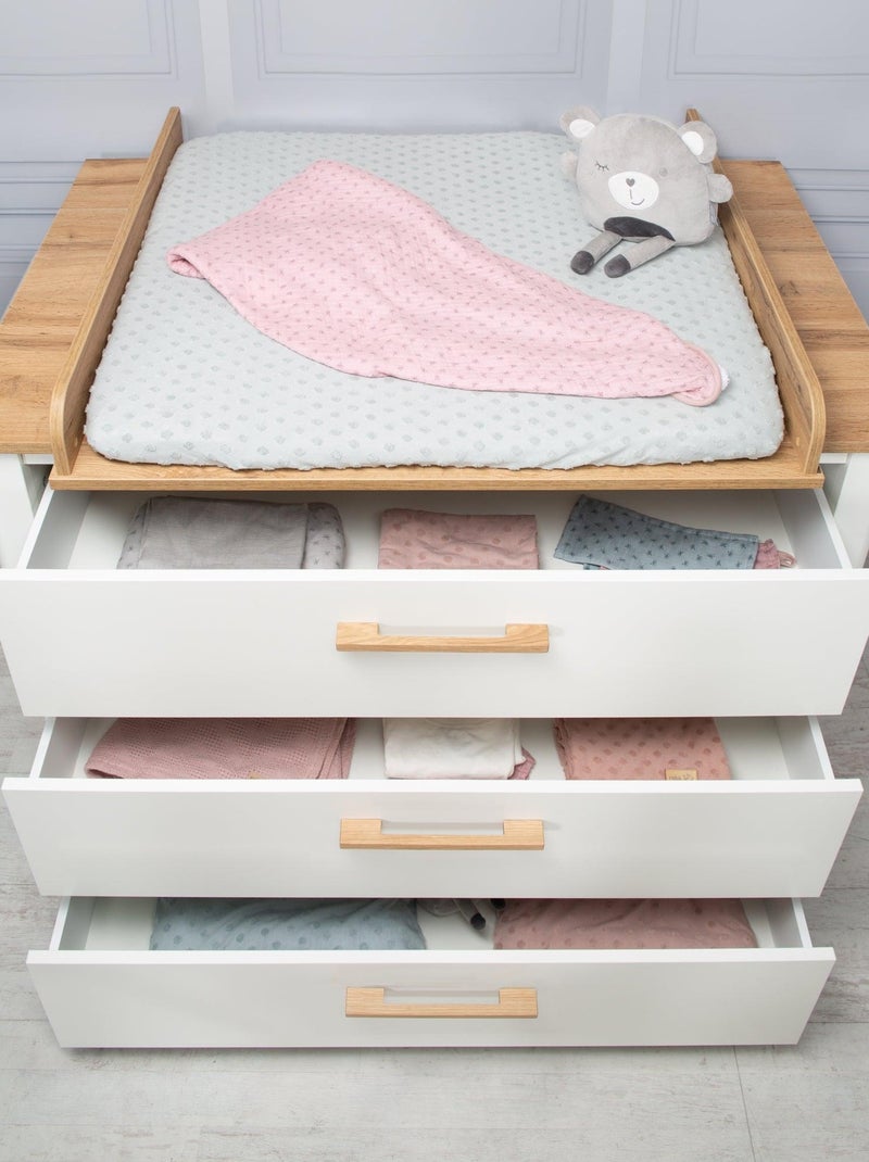 Comò fasciatoio evolutivo 3 cassetti effetto rovere – ROBA "Ava" Bianco - Kiabi